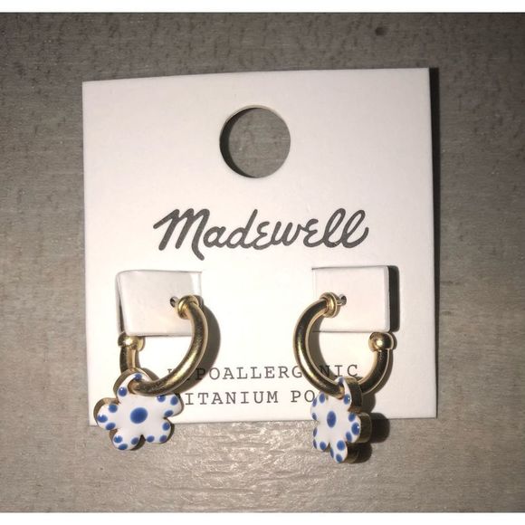 Madewell Jewelry - Madewell Hand Painted Vacanza Huggie Hoop Earrings